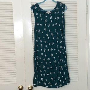 Ann Taylor Teal Floral Dress, Size XL